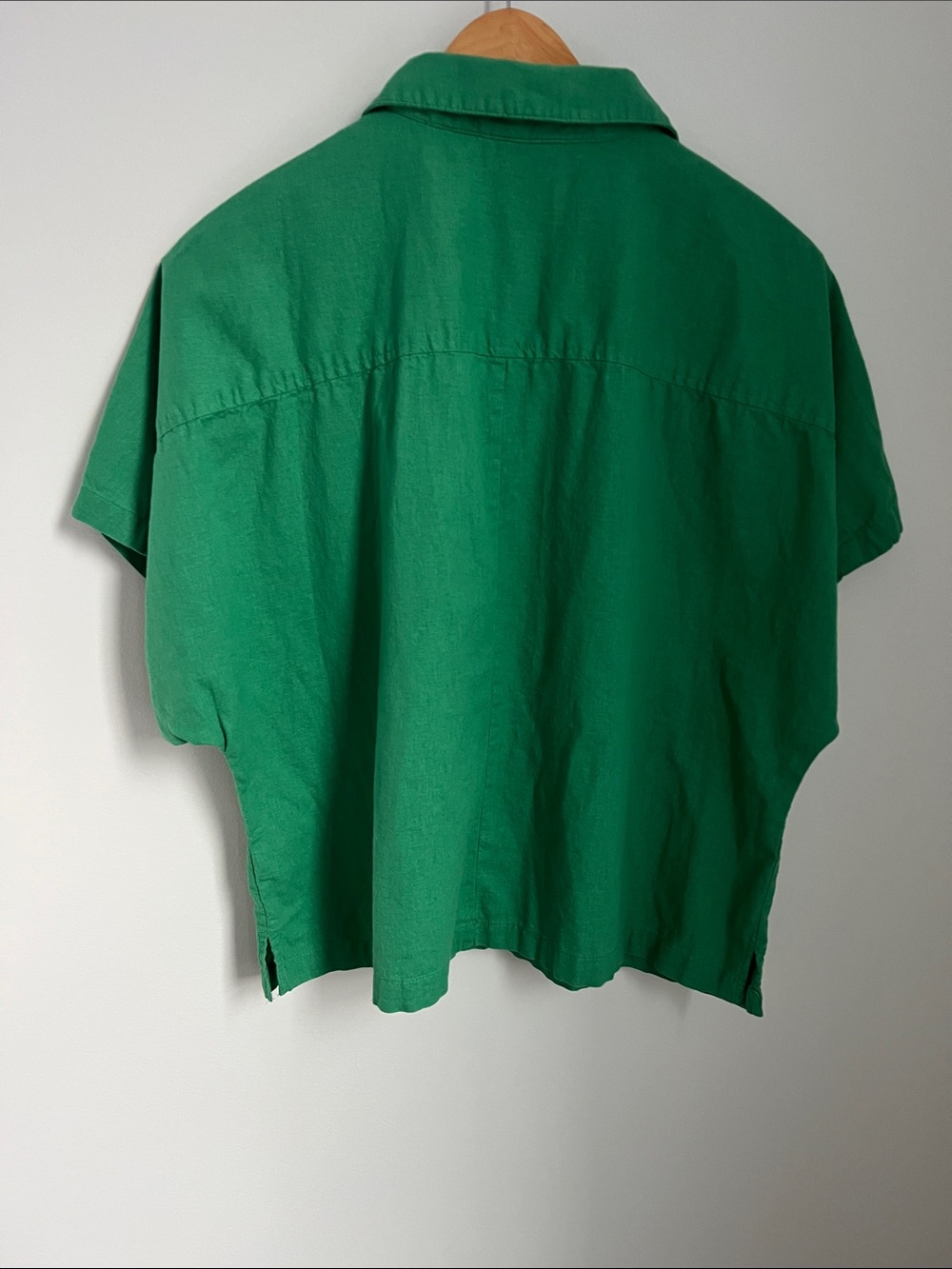 Liz Claiborne | Kelly Green V-Neck Crochet Trim Dolman Sleeve Tunic Size XL - Picture 7 of 16